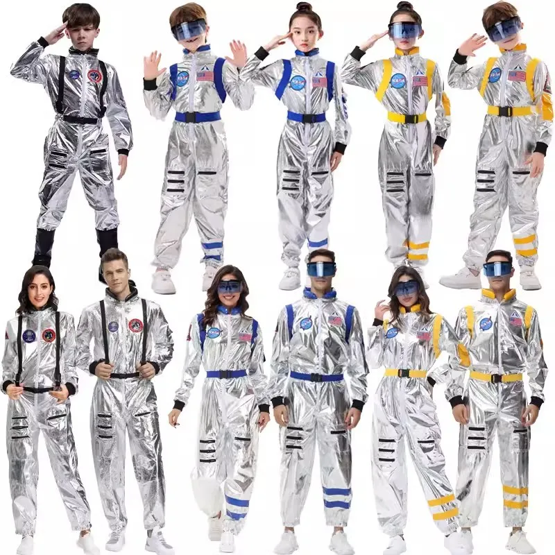 

New loween Couples' Space Suit orms Men's Parent-Child Astronaut Stage Clothes Earth Drifter M Fem Costume