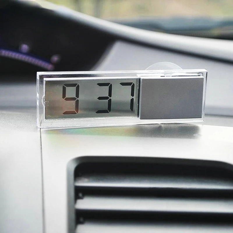 Brand New Hot Selling Car Thermometer Suction Cup Transparent LCD Digital Button Battery Thermometer Sucker Type Clock