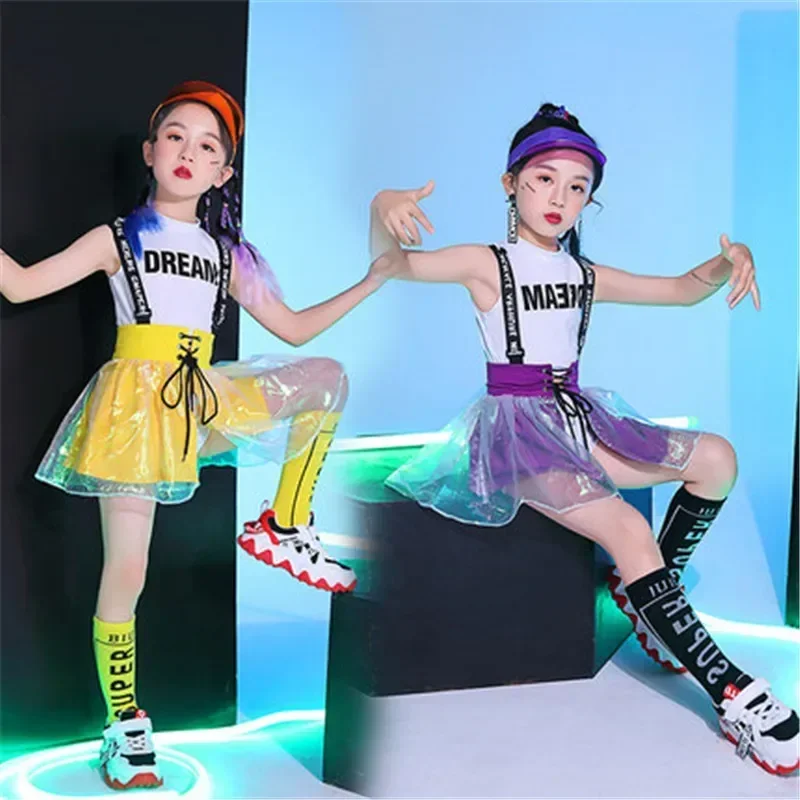 

Girls Jazz Dance Costumes Hip Hop Outfits Cheerleading Performance Clothing Street Dancing Dress Suit Kids Modern Stage Wear