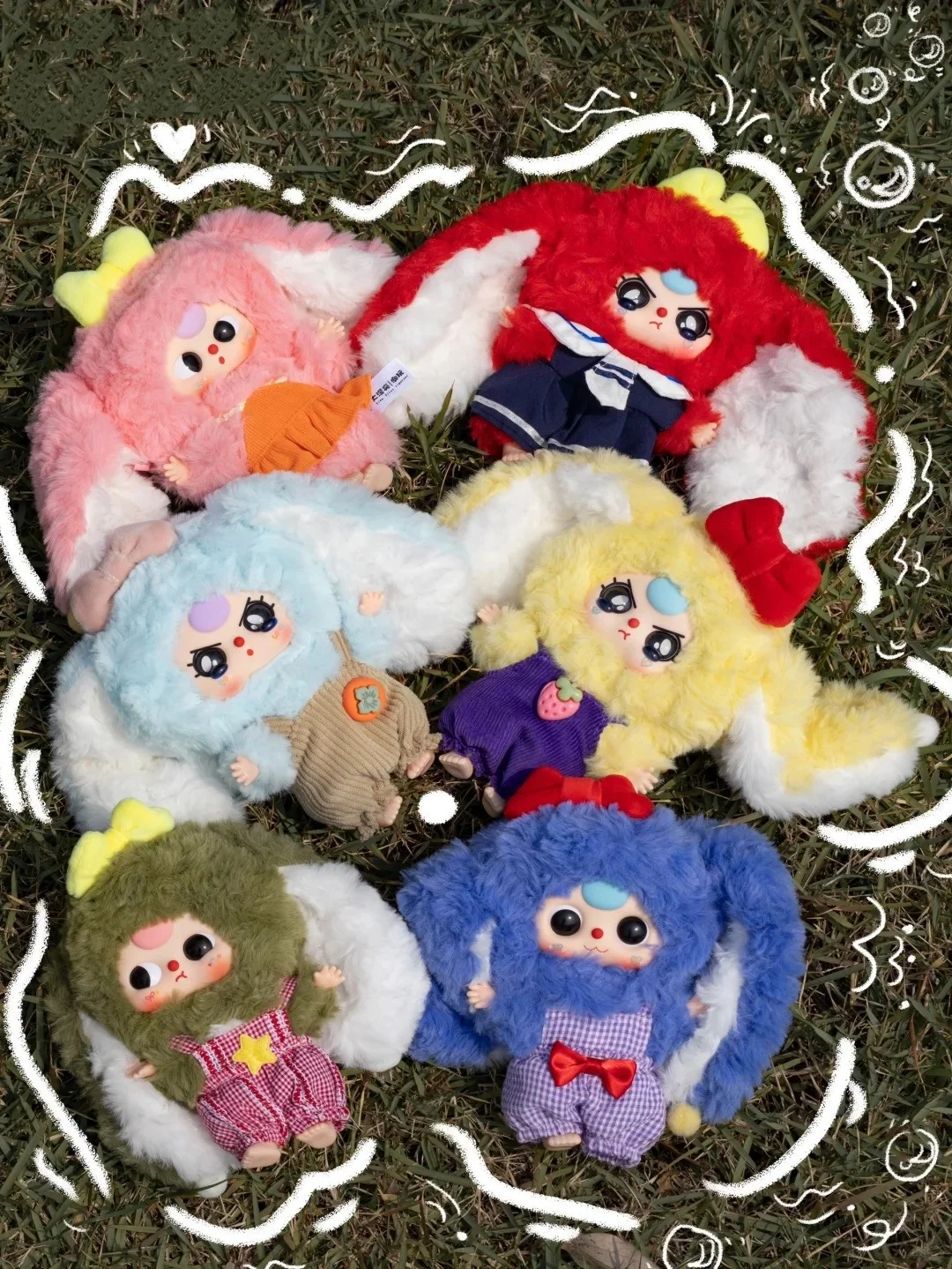

Blind Box Trendy Toy Baby Three v2 Baby Three Year Old Macaron Llittle Rrabbit 2 Generation Plush Blind Box