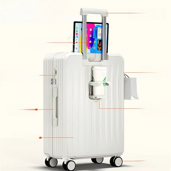 new-silent-wheel-suitcase-small-cabin-hand-carry-on-20-with-lo-for-men-and-women-travel-bag-polyester-abs-pc-material