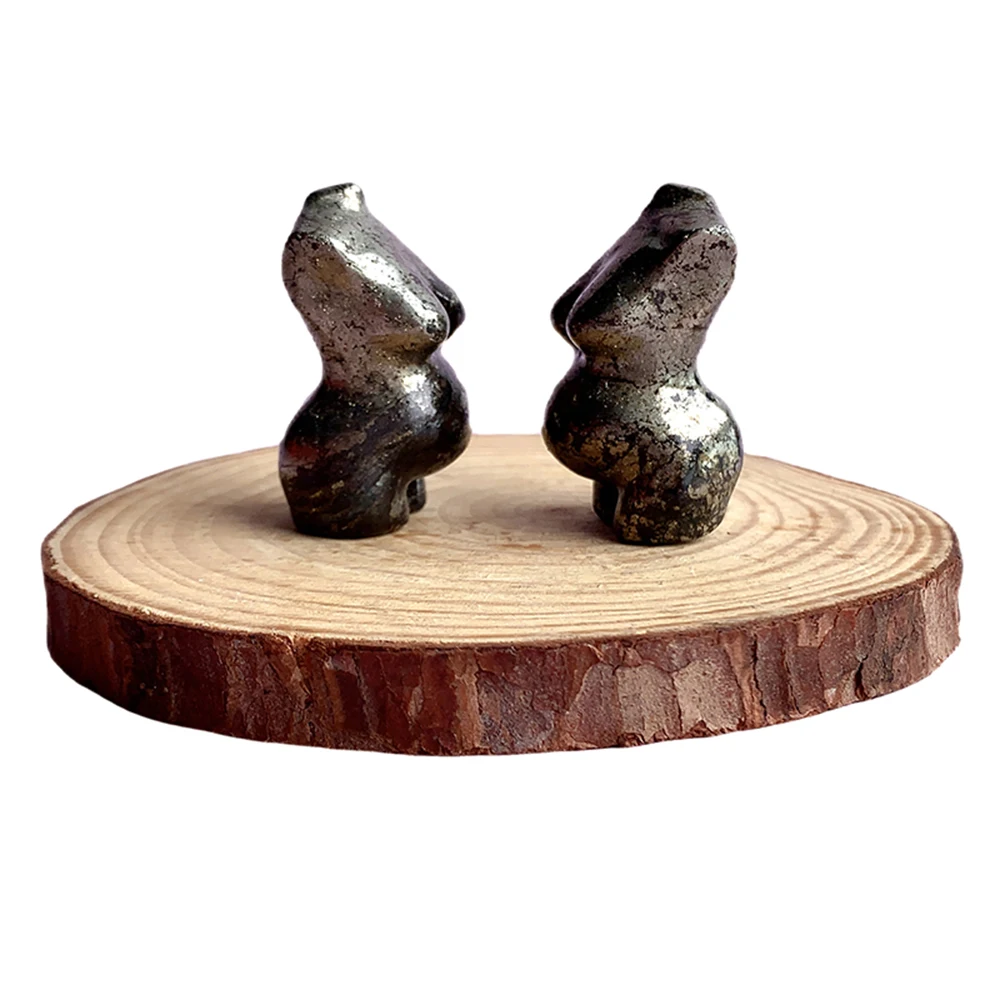 Natural Pyrite Hand Carved Pregnant Female Body Sculpture Healing Crystal Woman Torso Statue Meditation Desktop Decor Gift