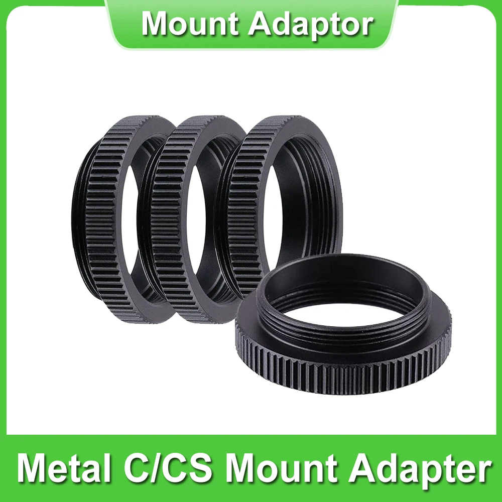 Adaptador de lente de montaje en C de cámara, tubo de extensión C a CS de 5mm para cámaras de seguridad CCTV, adaptador de montaje en C-CS, anillo