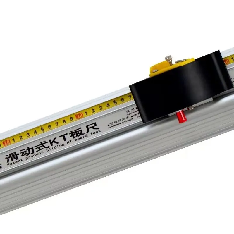 

Cheap70cm Guarded Sliding Cutter Ruler Track Cutter Trimmer Utility Ruler for Straight Safety Cuts, Boards, Banners