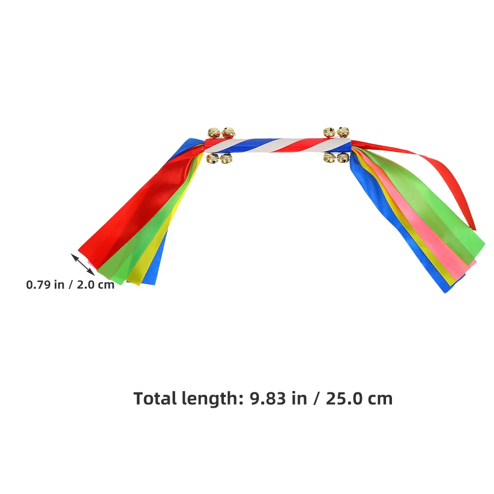 Cinta de animación con pompones para baile, palos de flores, campanas, accesorios de actuación deportiva portátiles y ligeros, 2 uds.