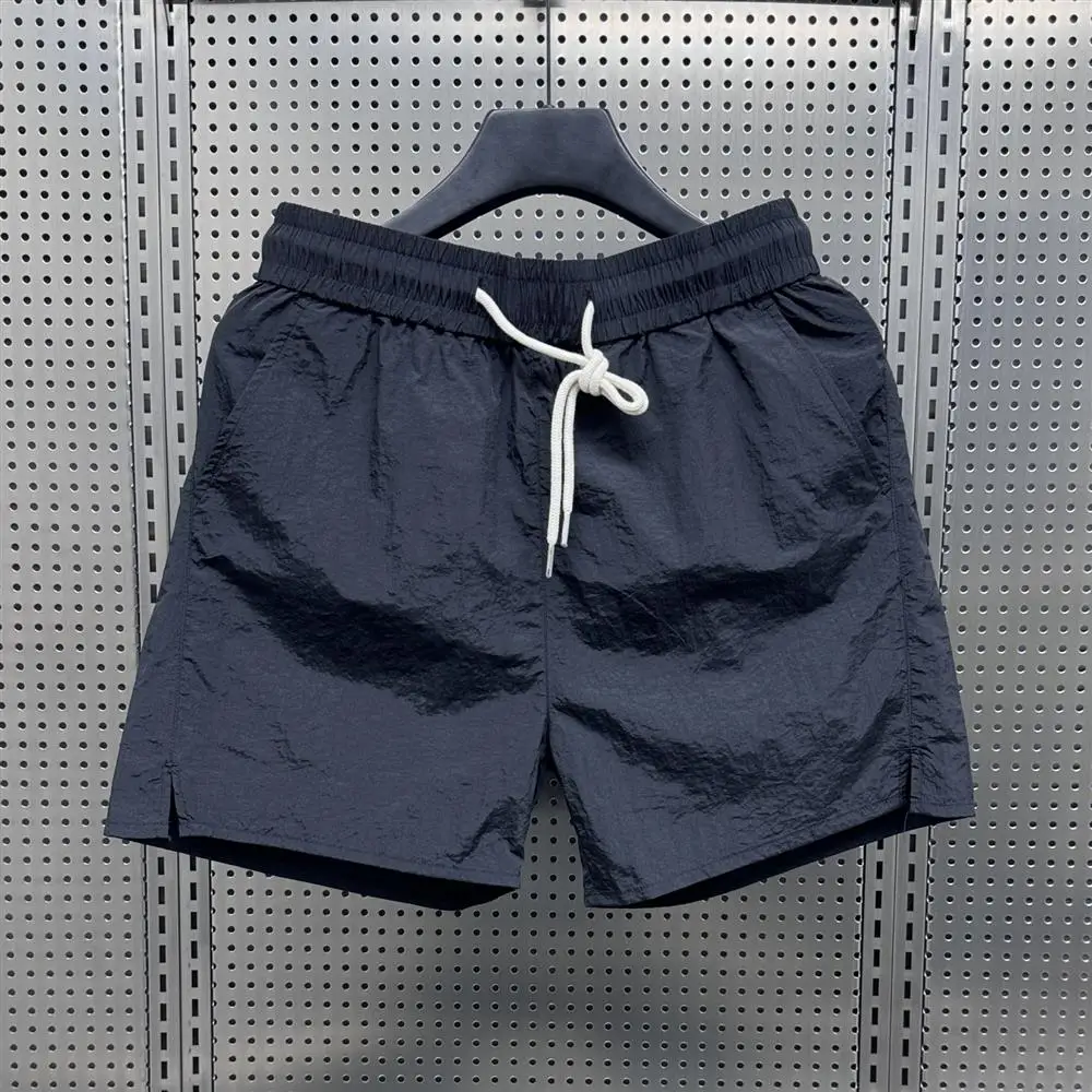 

Летние тонкие брюки из ледяного шелка Qui Dry orts, мужские повседневные спортивные штаны для бега, домашние брюки из четырех предметов до колена, дышащие прямые брюки