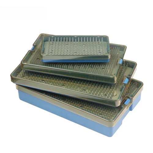 Bandeja de esterilización Autoclavable Dental/optálmico, instrumentos de enseñanza ortopédicos, caja de desinfección de silicona