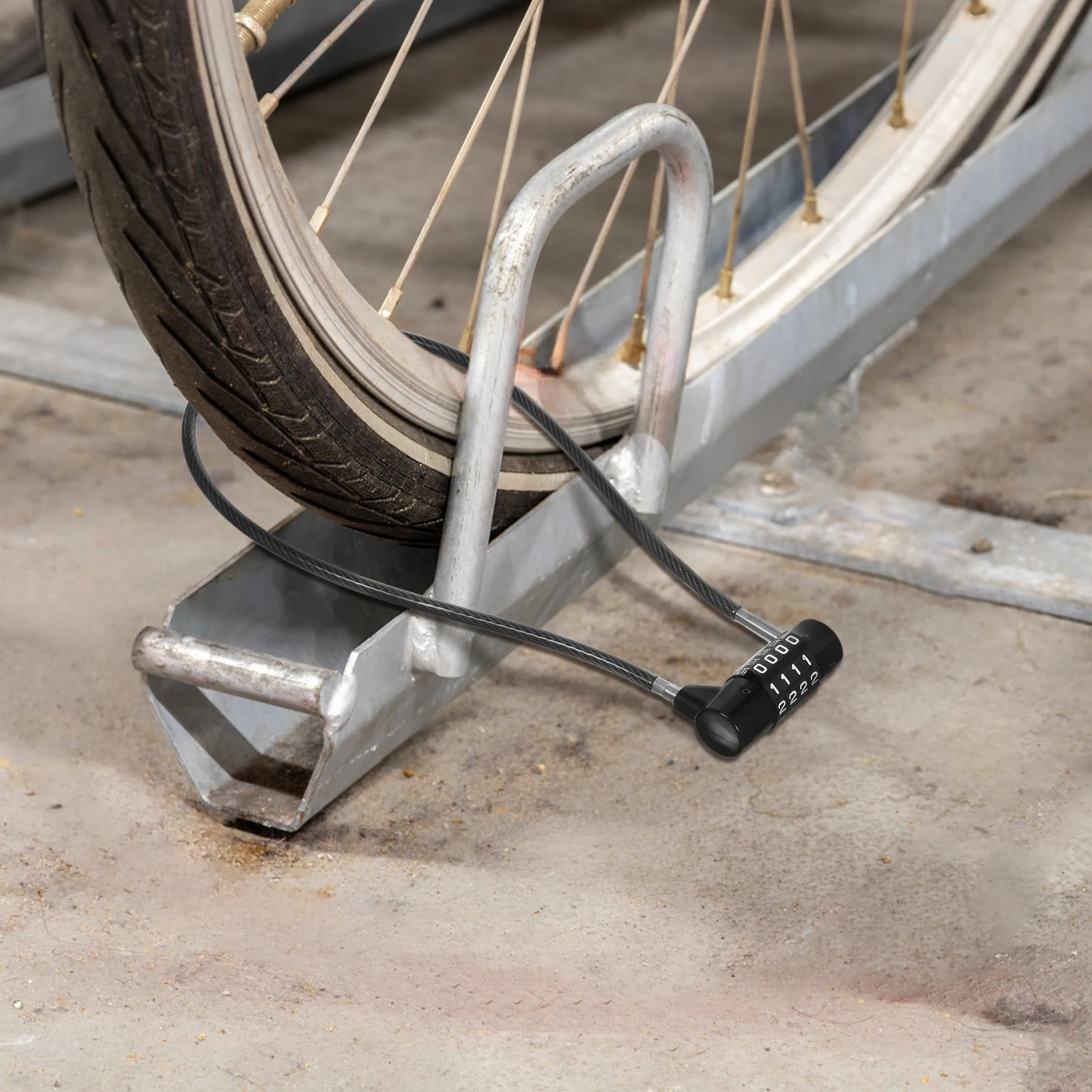 

Long Shackle Combination Lock 4 Digit Indoor Outdoor Padlock with Resettable Code School Gym Locker Fence Gate Toolbox Suitcase