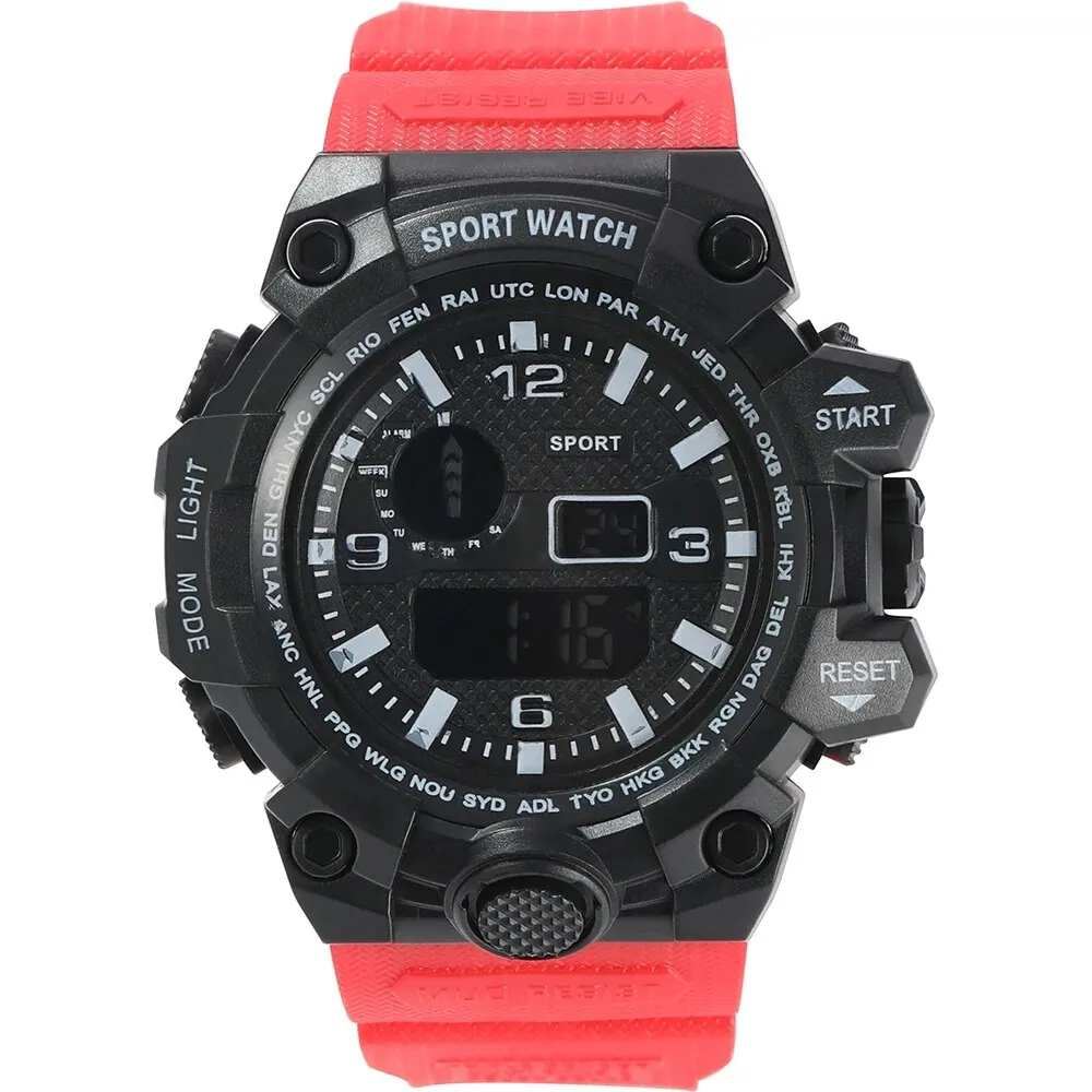 Men Women Student Electronic Watch Large Screen Sports Glow-in-the-dark Multi-functional Fashion Watch