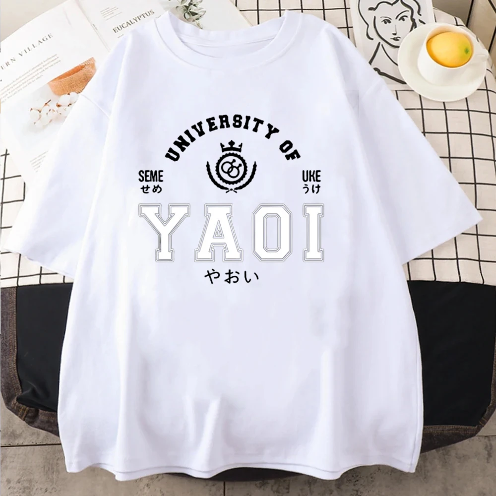 Yaoi University T-shirt Summer Anime Men\'s Short sleeved Boys Love Men\'s Sports T-shirt Haraderas Kawaii Clothing