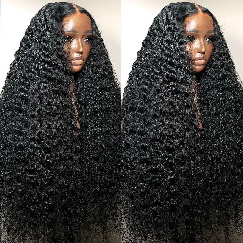 

13x6 Lace Frontal Human Hair Wig Deep Wave 360 Water Curly Remy Full Lace Front Wigs 26 Inches Preplucked Hair For Women On Sale