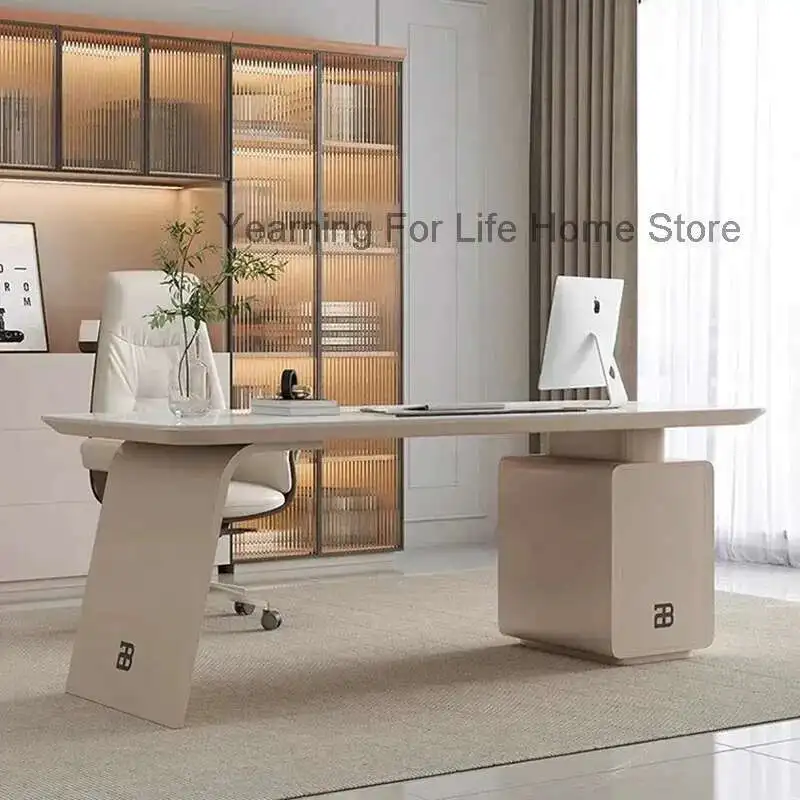 

Premium Motion Desk For Executives Dual USB Chargers Organizer Modern Office Accessories Ready Scrivania Direzionale Furniture