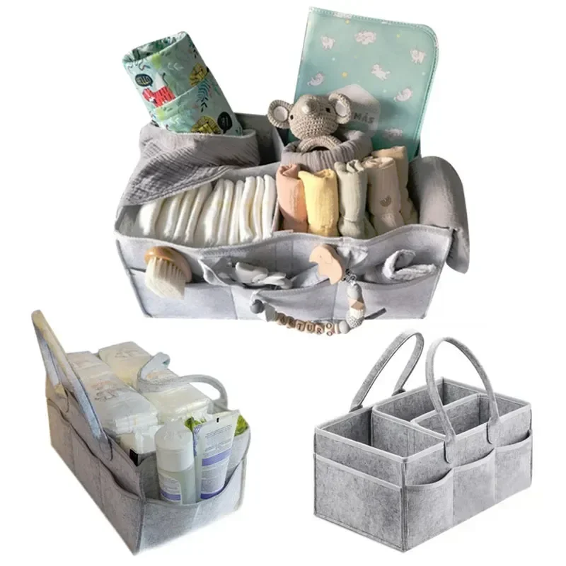 38*23*18cm Organizer Portable Holder Bag Baby Diaper Caddy for Changing Table and Car Nursery Essentials Storage Bins