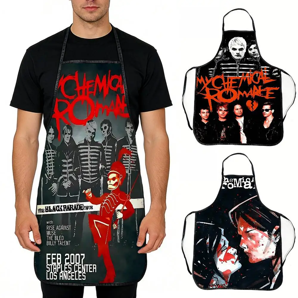 

Популярный фартук с принтом группы My Chemical Romance, забавный оригинальный подарок, водонепроницаемый кухонный фартук с праздничными принтами для вечеринок и декора