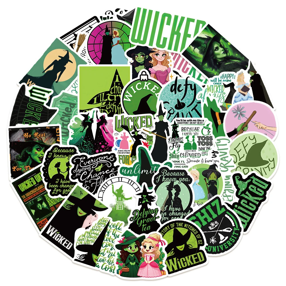 

10/30/50pcs Movie Wicked Part One Graffiti Stickers Waterproof Decals Cool DIY Phone Car Skateboard Bike Toys Sticker Party Gift