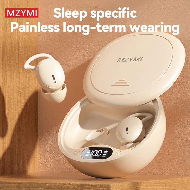 MZYMI M73 Sleeping Earbuds Wireless Mini TWS Bluetooth Earphone Stereo Hidden Headphones HD Call Waterproof Headsets with Mic