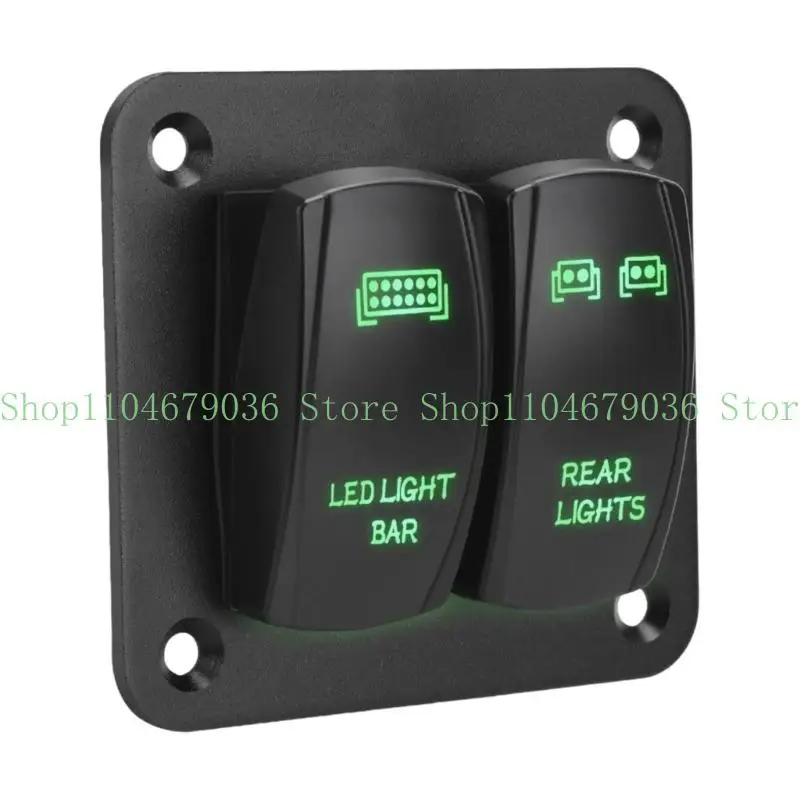 652F 12V 24V 2/3 Gang Rocker Switches Panel With Backlit Indicators Marine Grade ABS Construction Toggle Switches Panel