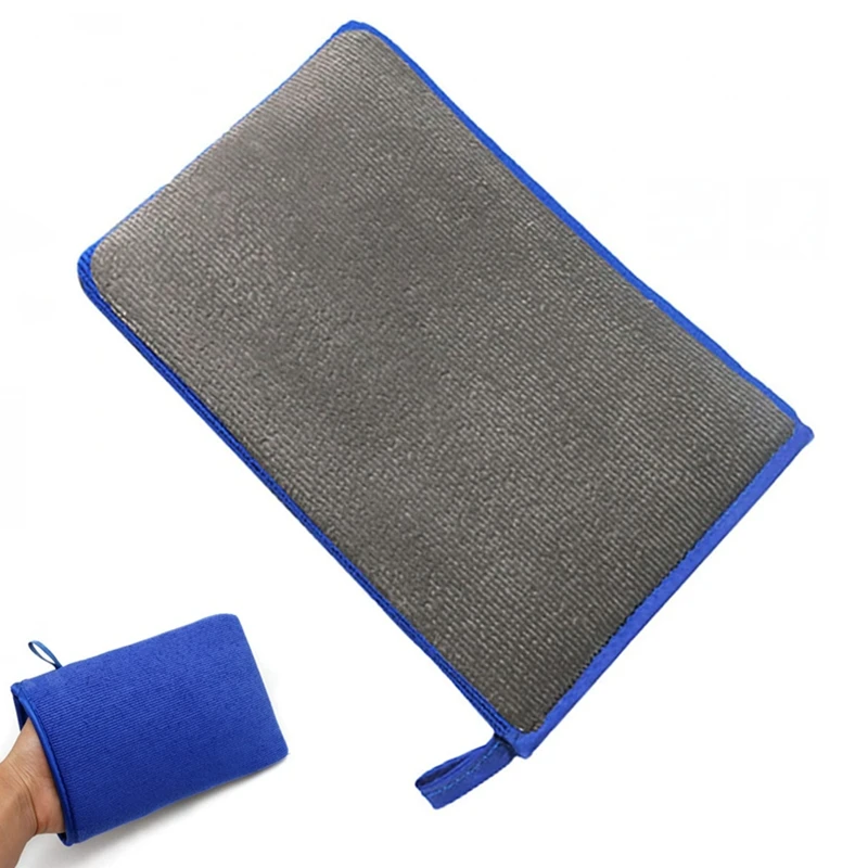 Car Care Wash Mitt With Cleaning Clay Microfiber Gloves For Car Washing Water Absorption Gloves Car Wash Mitt Car Care