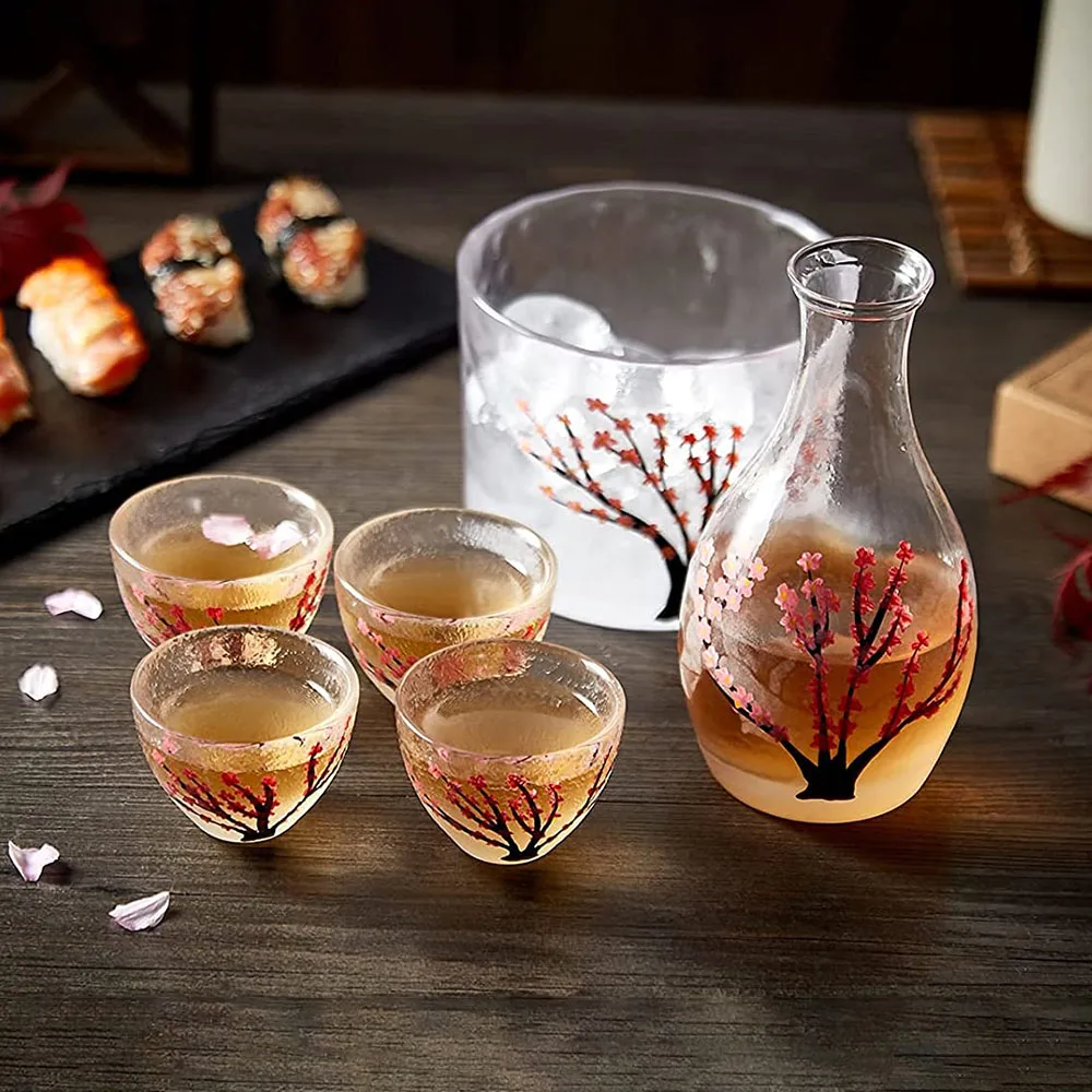 Japanese Cherry Blossoms Design Gift Set, Handcraft, Cold, Warm, Hot, Handcraft, 4, 6 Pcs