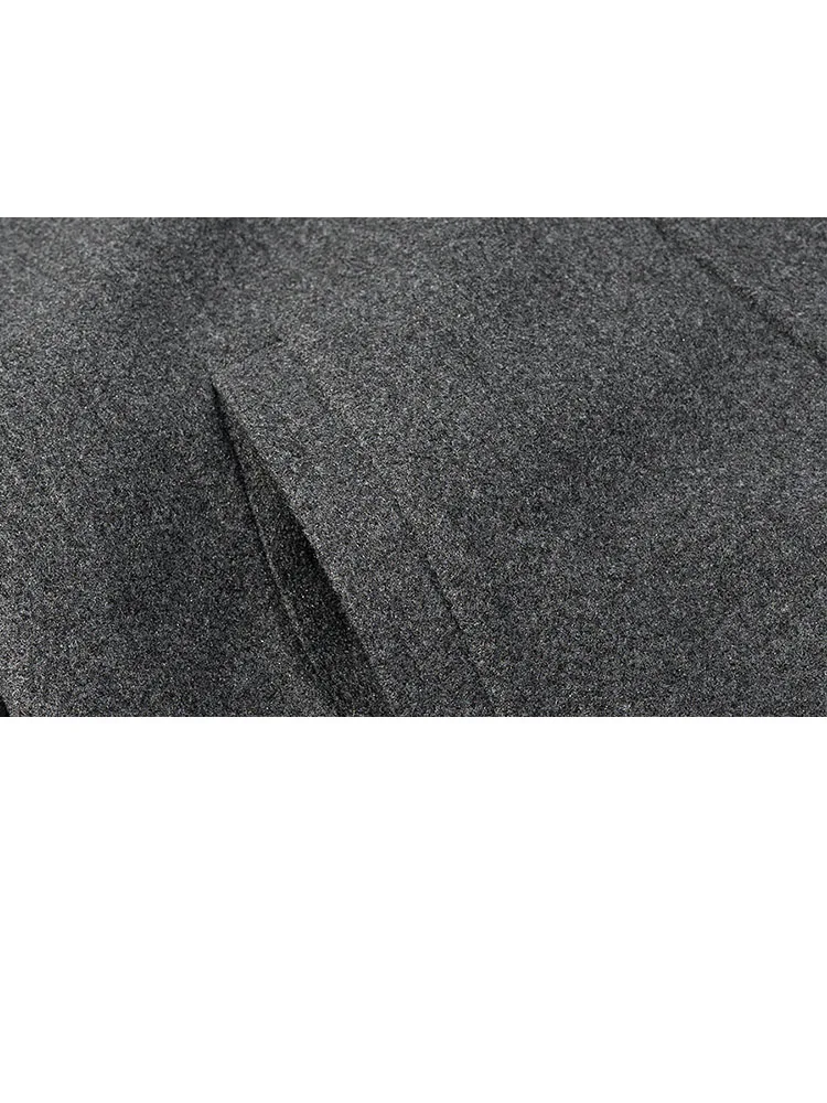 HH المرأة عالية الياقة جيوب سستة واحدة الصدر الديكور معطف قصير امرأة أزياء فضفاضة طويلة الأكمام الشارع سترة