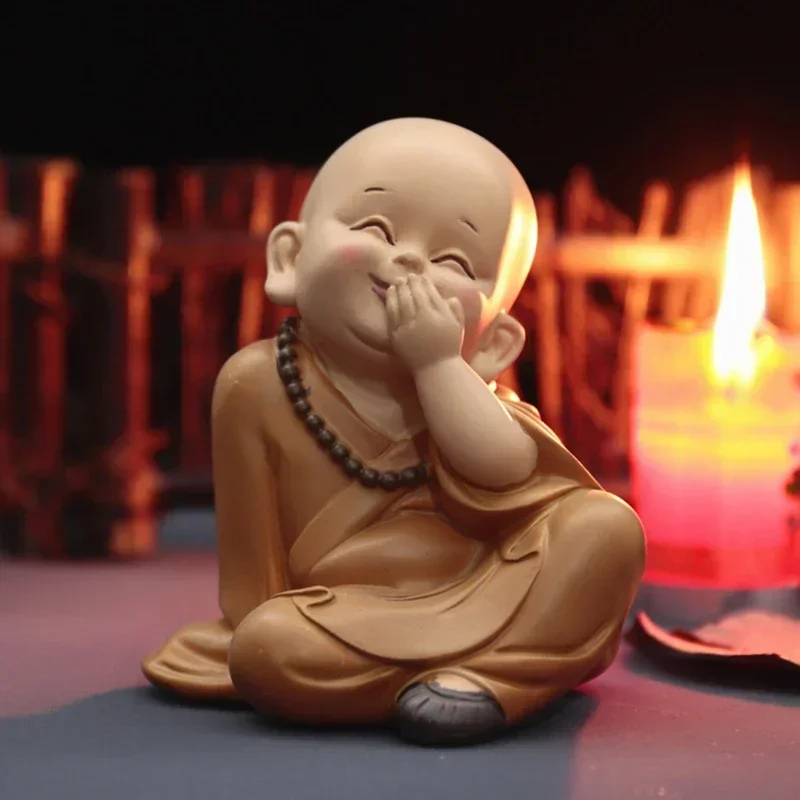 Buddhist Small Monk Statues Figurine Sculpture Handmade Car Home Decorations Kids Adult Wedding Engagement Home Decoration