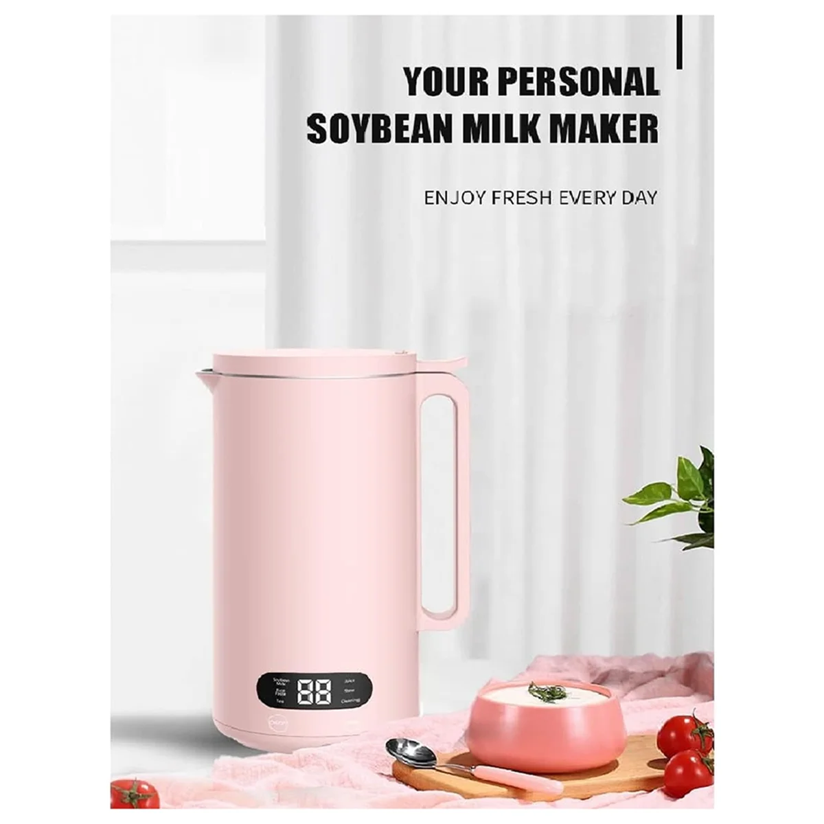 T32C New Mini Electric Soymilk Maker Automatic Soymilk Maker Juicer Rice Paste Maker Food Blender 120V 350ml US Plug