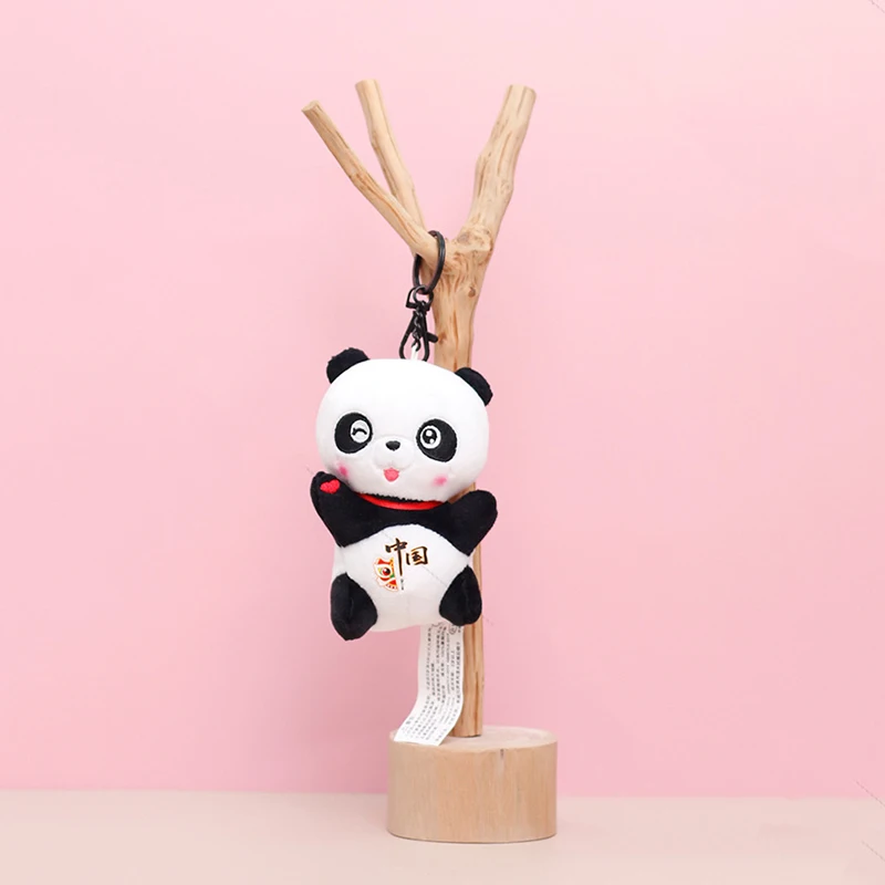 Juguete de peluche de Panda chino de simulación de alta calidad, Animal de peluche suave, muñeco de Panda de dibujos animados lindo, llavero colgante para niños, regalo, 13cm