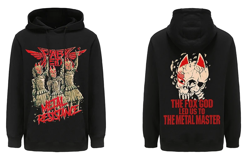 

Heavy Metal BABYMETAL Graphic Double Printed Hoodie Sweatshirts Women Long Sleeve Hoody Tops Harajuku Streetwear Hip Hop Hooded