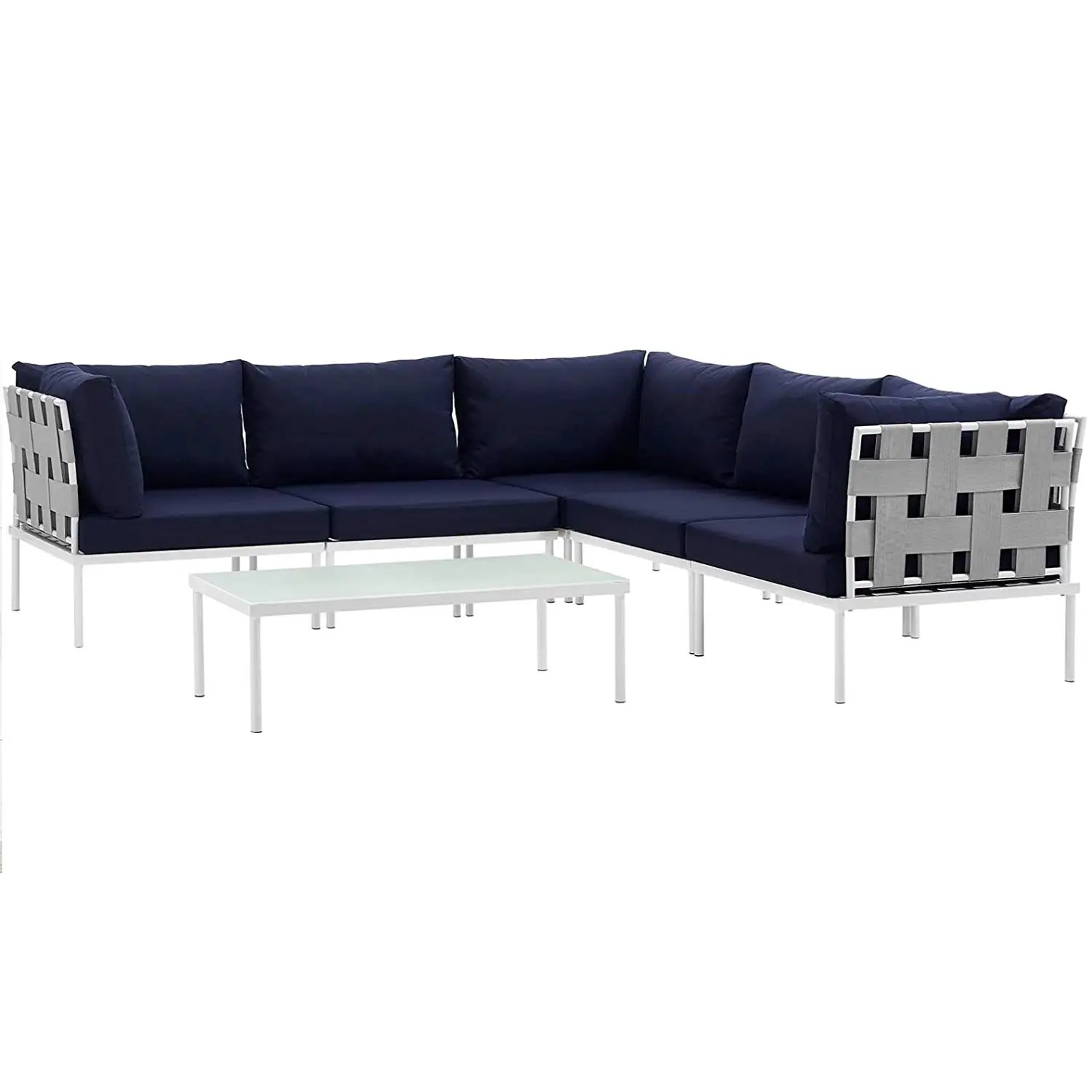 

OR-Leisure Ways Modern Outdoor Patio Furniture Rattan Aluminum U Shape Sectional Sofa Set Dining Garden Lounge Sofa!