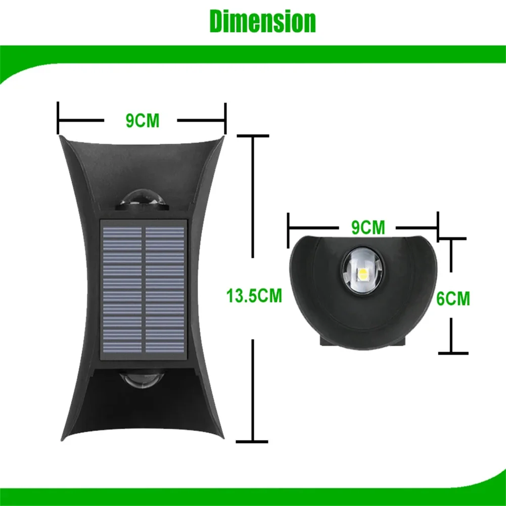 Настенные светильники на солнечной батарее, АБС-пластик, внешняя беспроводная настенная лампа, теплый и холодный белый свет, выбираемый прожектор