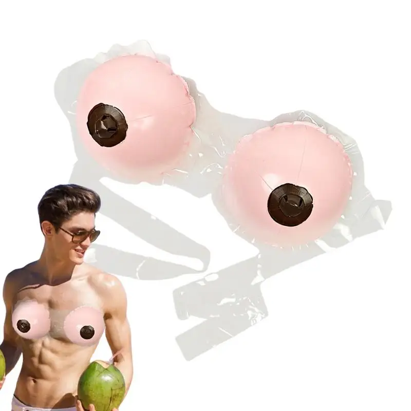 Inflatable Underwear Men Novelty Inflatable Bra For Men Fake Chest Bra Party Supplies Joker Prank Toys For Beach Vacations Pool