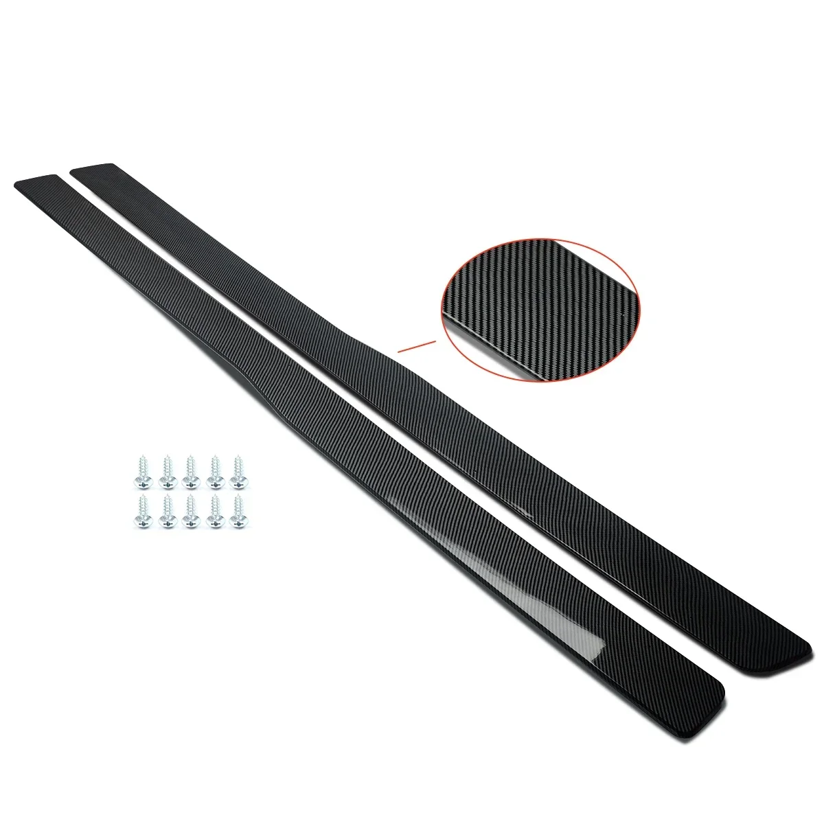 For 2015-20 BMW F80 M3 F82 M4 M Sport Side Skirts Extension Lip Carbon Look Pair