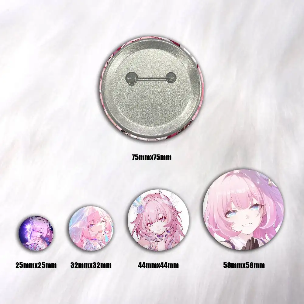 A-Honkai Star Rail Cyrene Cartoon Round Brooches On Backpack Jacket Acrylic Button Pins Collection Gifts