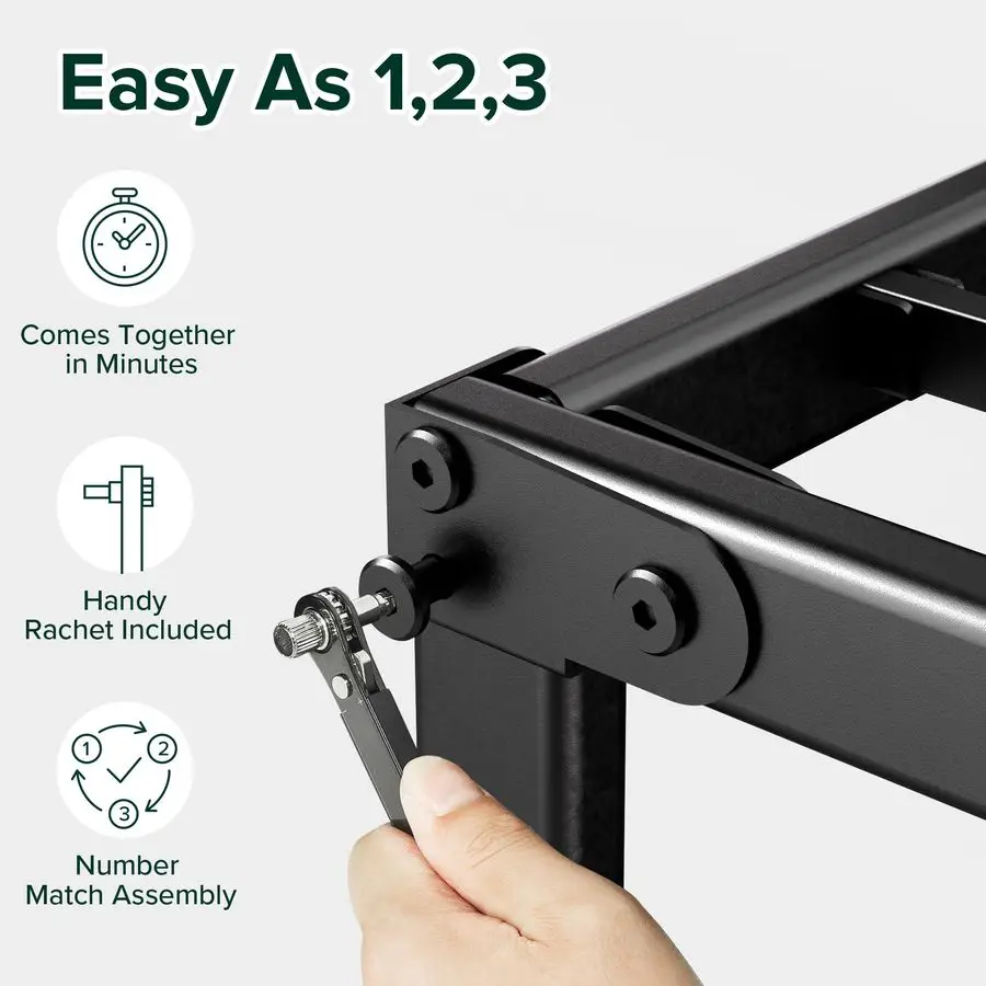 Yelena 14 Inch Twin Metal Platform Bed Frame, Steel Slat Support, No Box Spring Needed, Eco Friendly WonderBoxTM Packaging, Eas