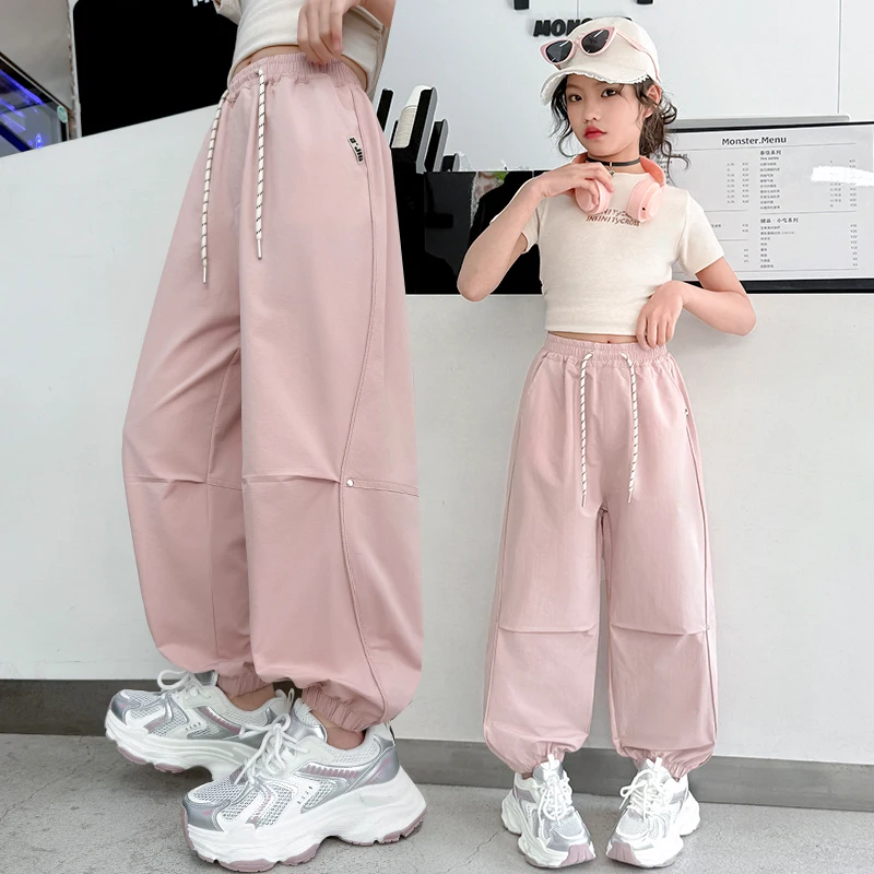 

Girls Pants Teen Girls Balloon Trousers With Side Pockets Princess Harem Pants Child Softy Pants Toddler Trousers Ages 4-14Y