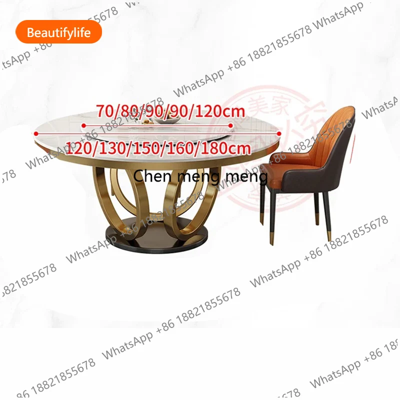 Cadeira Moderna de Luxo Leve, Mesa de Jantar Minimalista em Forma Circular, Conjunto de Móveis para Casa A55