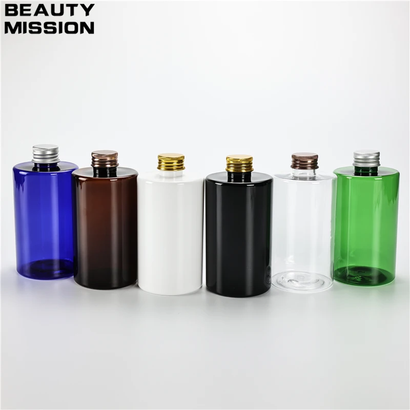 

Chunky 300ml x 20 Empty Plastic Flat Shoulder Bottle With Aluminum Screw Cap Plug Cosmetics Travel Small Toner Packaging Bottles