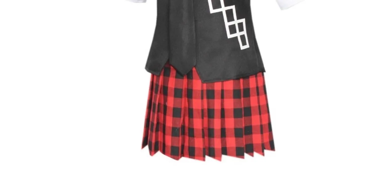 Anime-Spiel Danganronpa, Cosplay-Kostüm, Enoshima Junko Uniform, Café-Arbeitskleidung, kurzer Rock, Monokuma-Kopfbedeckung – Detail 5