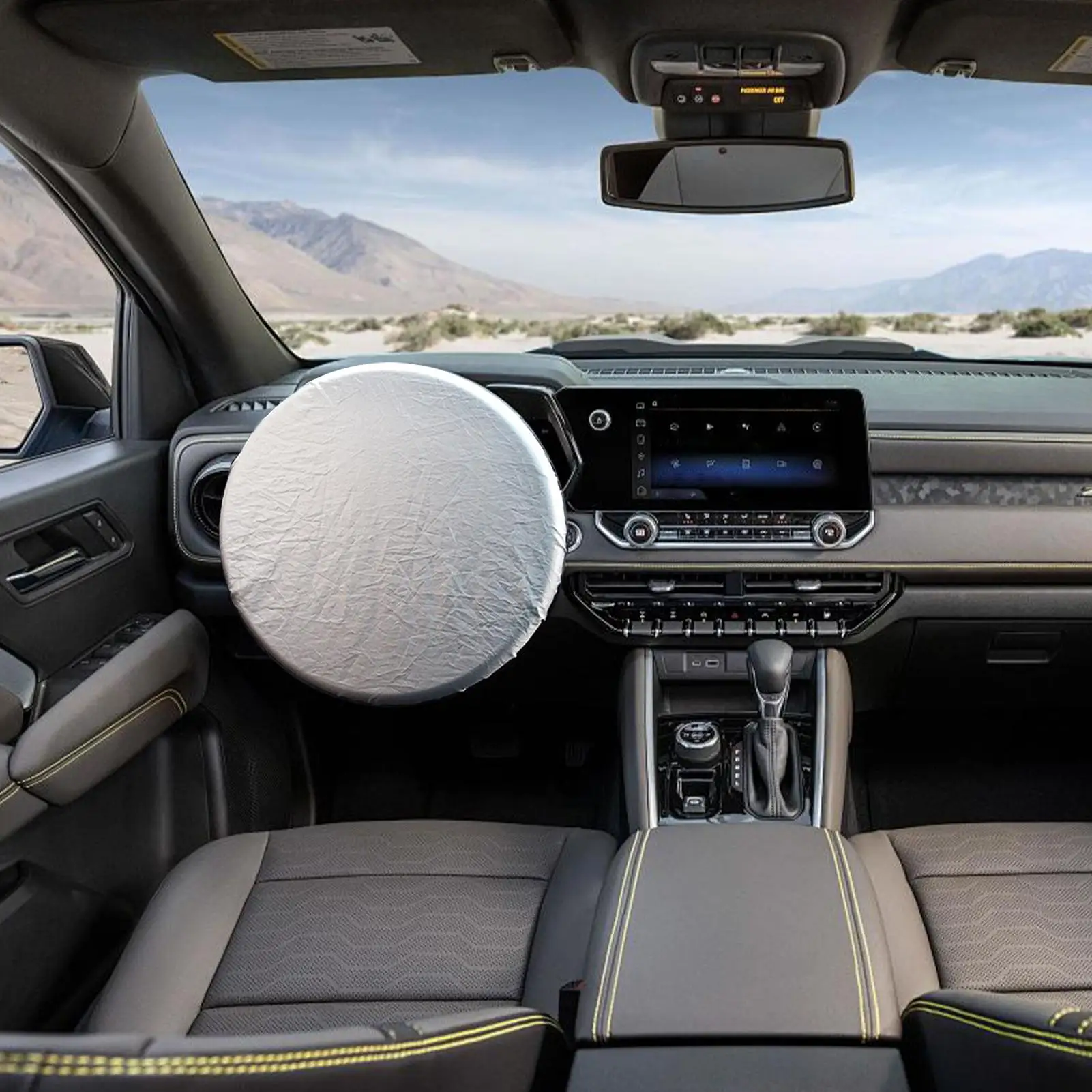 

Car Steering Wheel Sun Block Silver Coated Cloth Sun Shade Cover Auto Steering Wheel Sheath Sunscreen Insulation Accessories