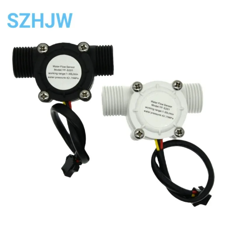 Water Flow Sensor 1-30L/min Hall Flowmeter Sensor Control Liquid Flowmeter Measure Instrument 2.0MPa YF-S201 for Arduino