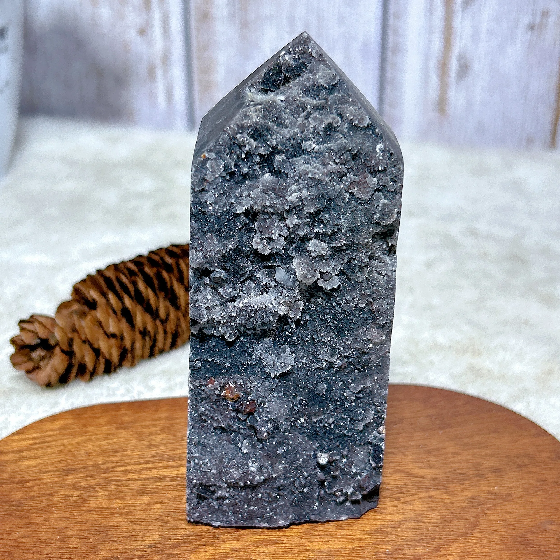 

Natural Crystals Sphalerite With Garnet Druzy Tower Raw High Quality Healing Reiki Home Decorations Mineral Energy Gift