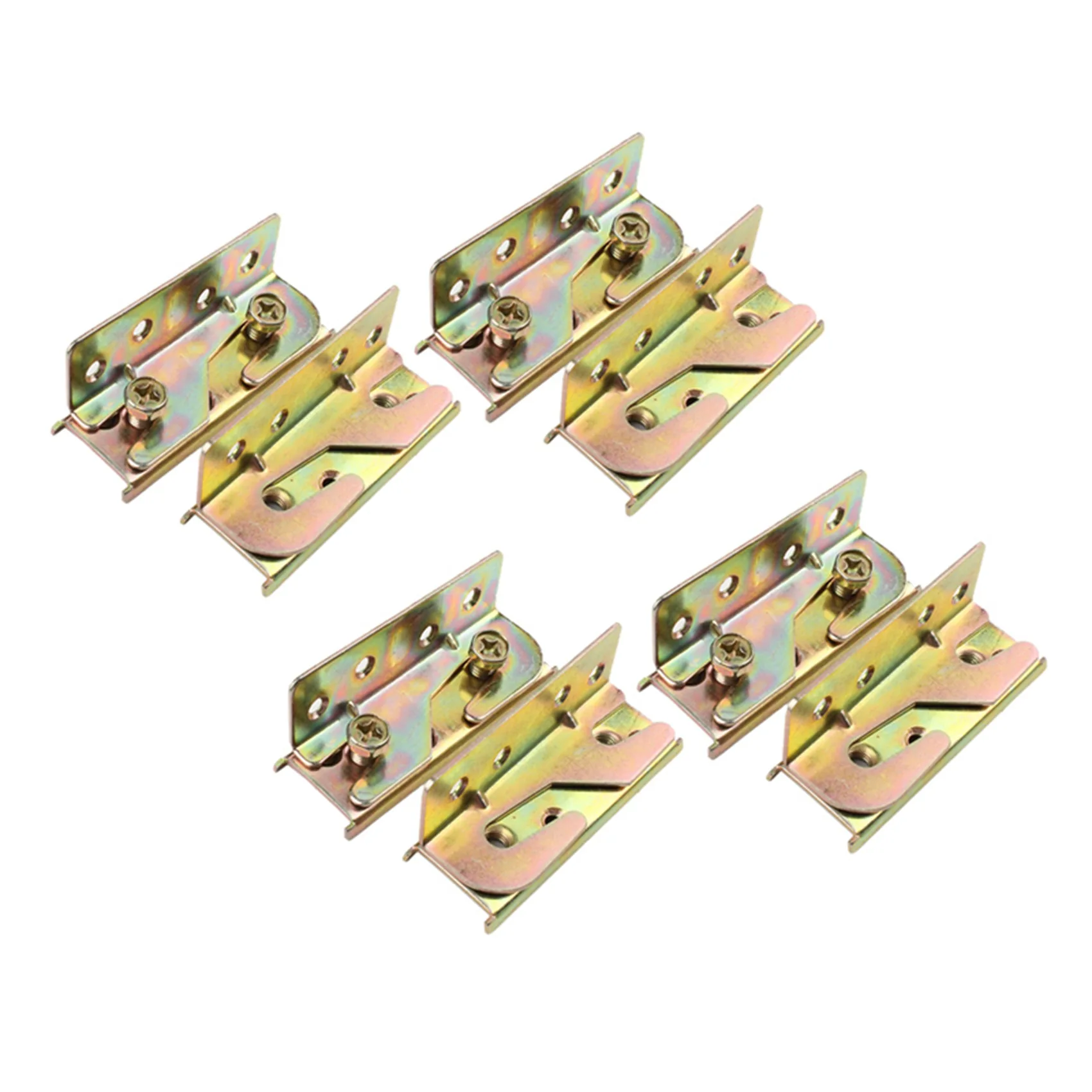 A74E-Bed Rail Bracket - Bed Rail Fittings - Heavy Duty Non-Mortise - Set Of 8 (Screws Included)