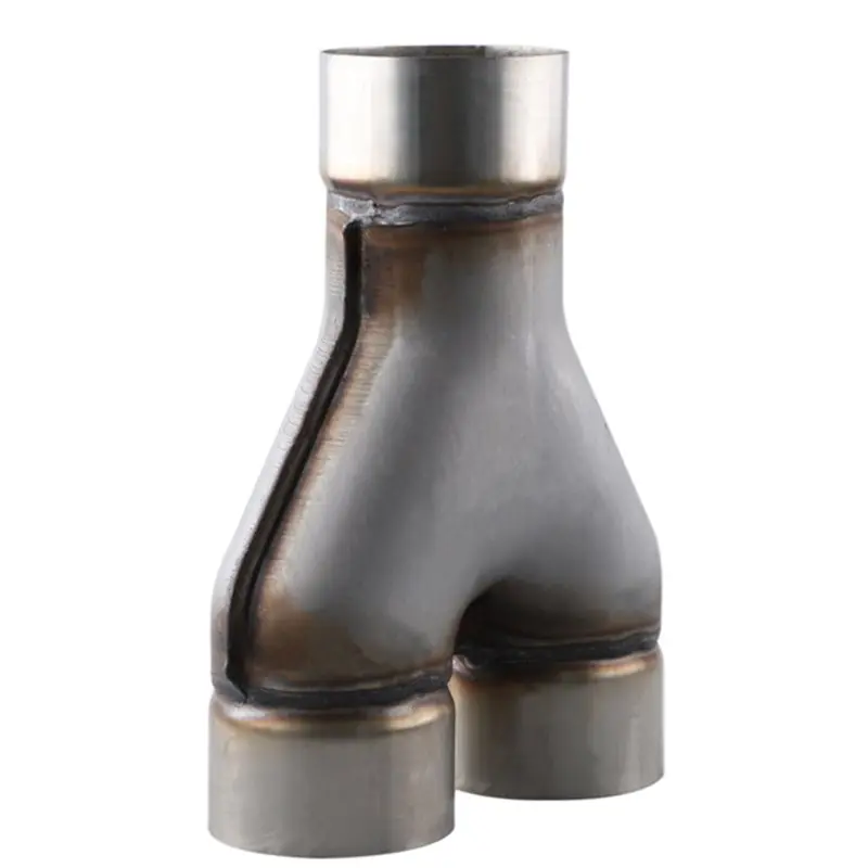 المزدوج العادم نصائح سيارة العادم Y الأنابيب منفذ مزدوج الخمار تلميح 409 الفولاذ المقاوم للصدأ 3-Way الأنابيب سيارة الذيل 51 63 76 مللي متر A3