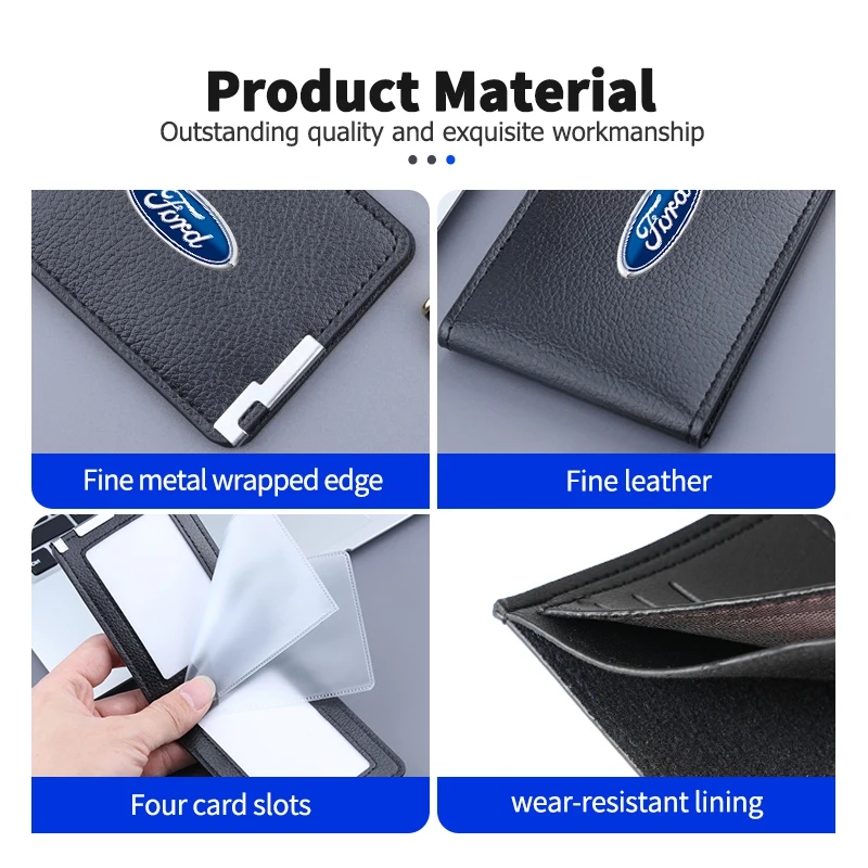 الليتشي نمط محفظة جلدية عملة بطاقة الهوية سستة المحفظة لفورد فوكس mk2 mk3 mk4 فييستا رينجر مونديو S-MAX كوغا