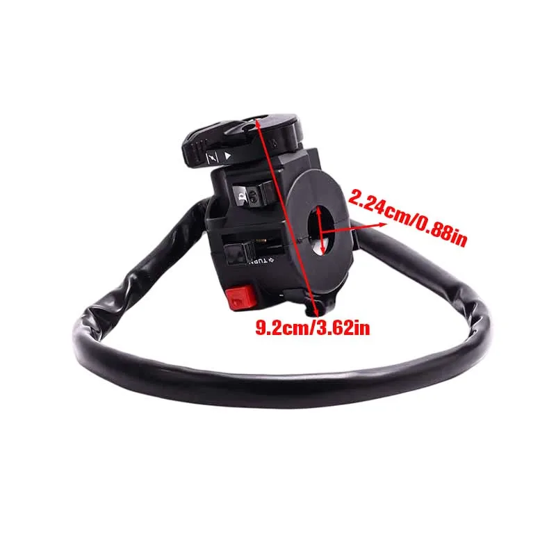 Universal five in one motorcycle handle switch, left multifunctional control switch, with headlight flash and emergency stop but