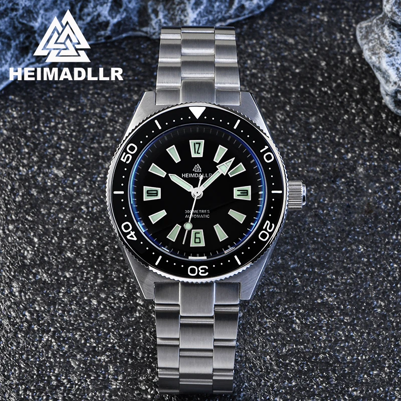 Heimdahl H14 reloj de buceo retro NH35A movimiento automático bisel cerámico cristal de zafiro C3 luminoso 200M reloj de buceo impermeable