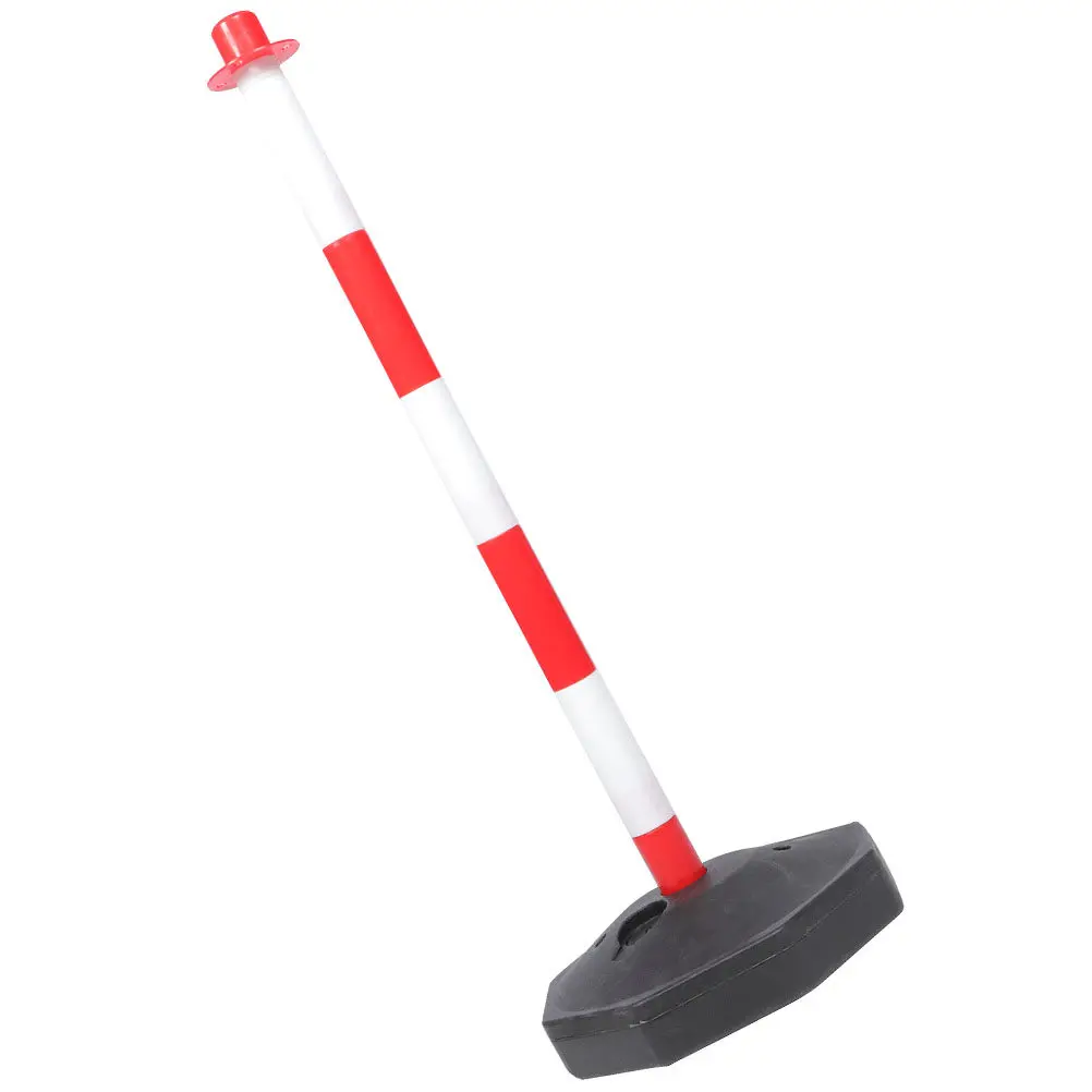 High-Visibility Red & White UV-Resistant Elastic Traffic Delineator Post for Parking and Road Safety