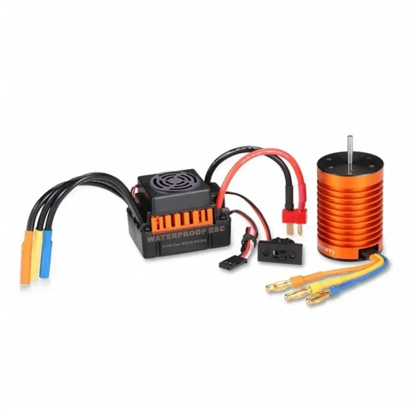 HSP mobil REMOTE CONTROL ไม่จำกัด9T 4370KV เครื่องจักรไฟฟ้าไร้แปรงถ่าน60A ชุด ESC แบบไม่มีแปรงถ่าน