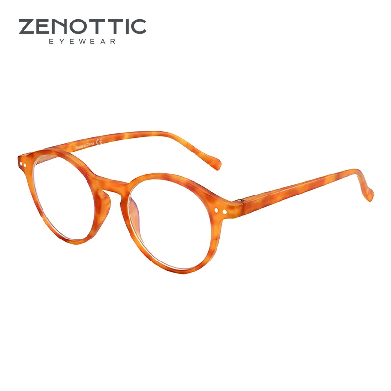  ZENOTTIC Retro kleine runde Korrektionsbrille, kreisförmige progressive Brille, photochrome optische Brille für Damen und Herren 4