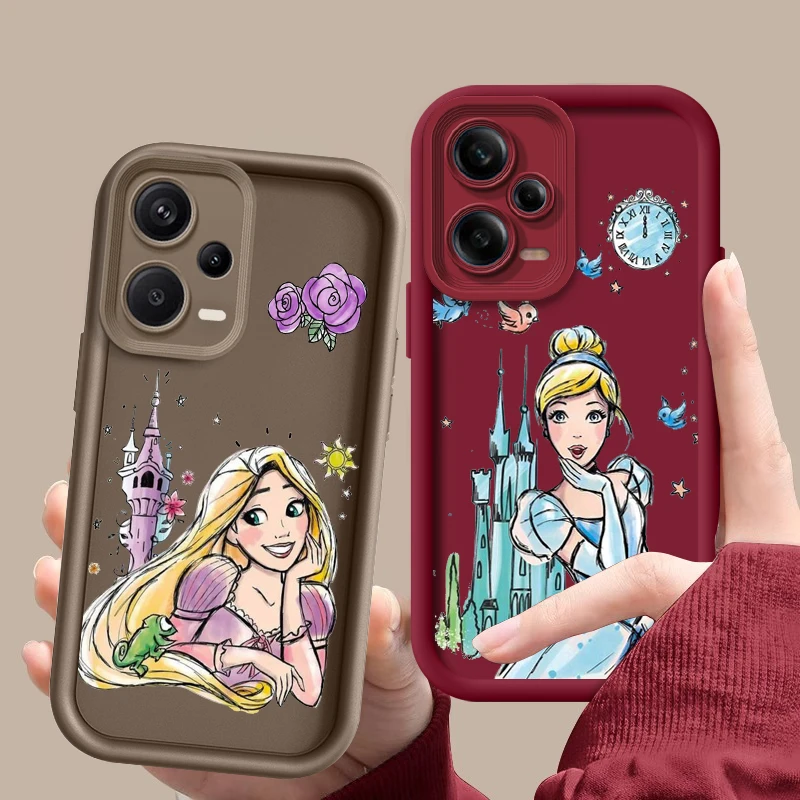 Disney Princess Belle Rapunzel For OPPO A98 94 92 78 76 74 72 58 57 54 53 Find X5 3 Pro 5G 4G Soft Eye Ladder Phone Case